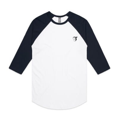 Flippers Factory  3/4 Raglan Baseball Sleeve Tee (black logo) Thumbnail